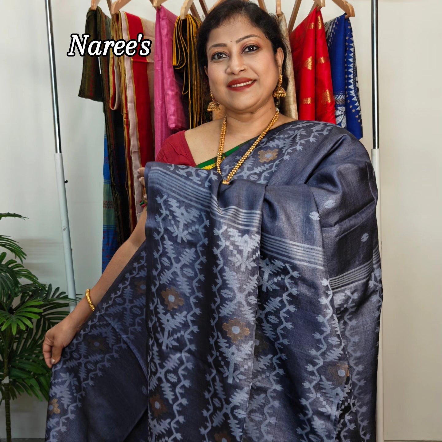 Pure Tussar Jamdani Saree – Karat Weave Elegance