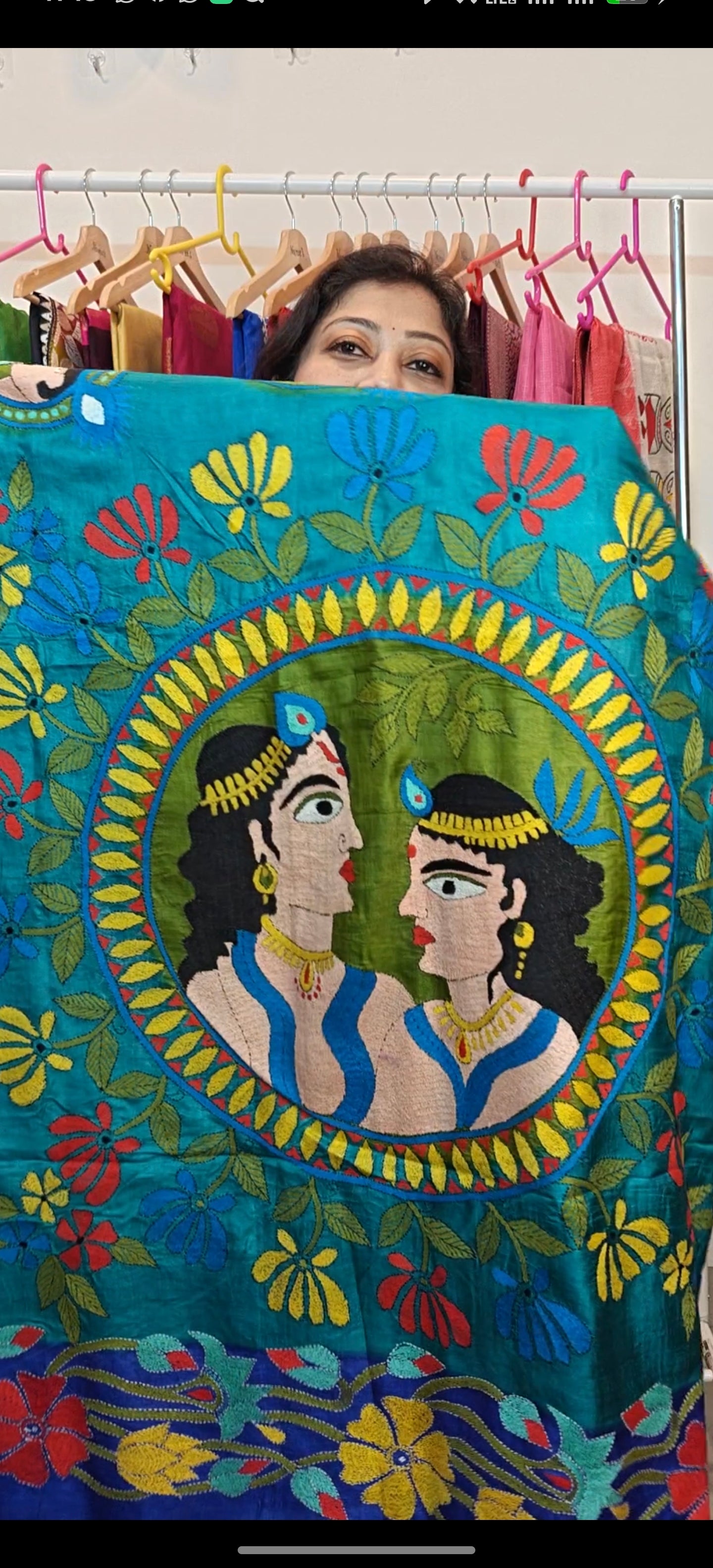 Sold out Pure Tussar Gachi Silk Kantha Stitch Saree