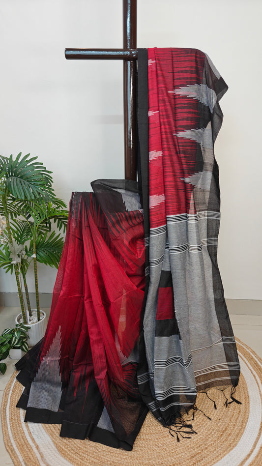 Handloom Saree Woven Temple Border