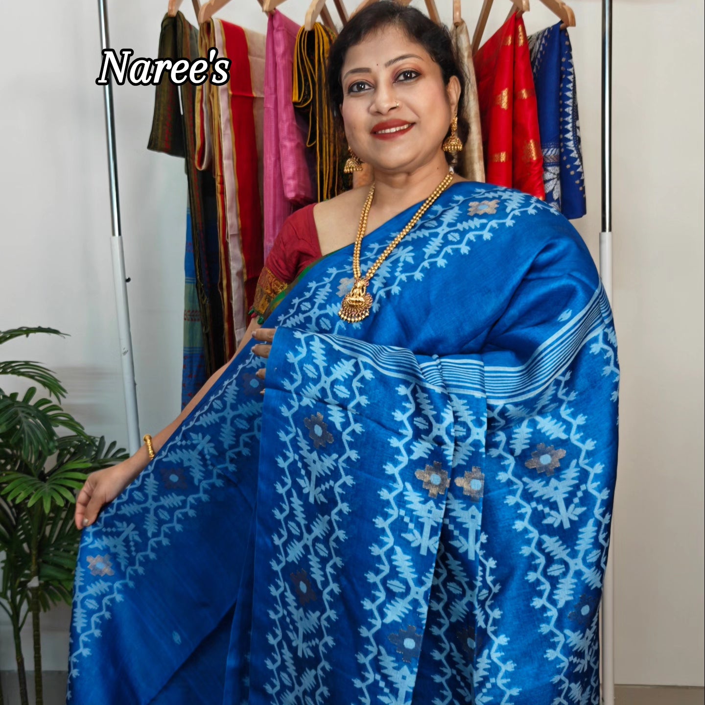 Pure Tussar Jamdani Saree – Karat Weave Elegance