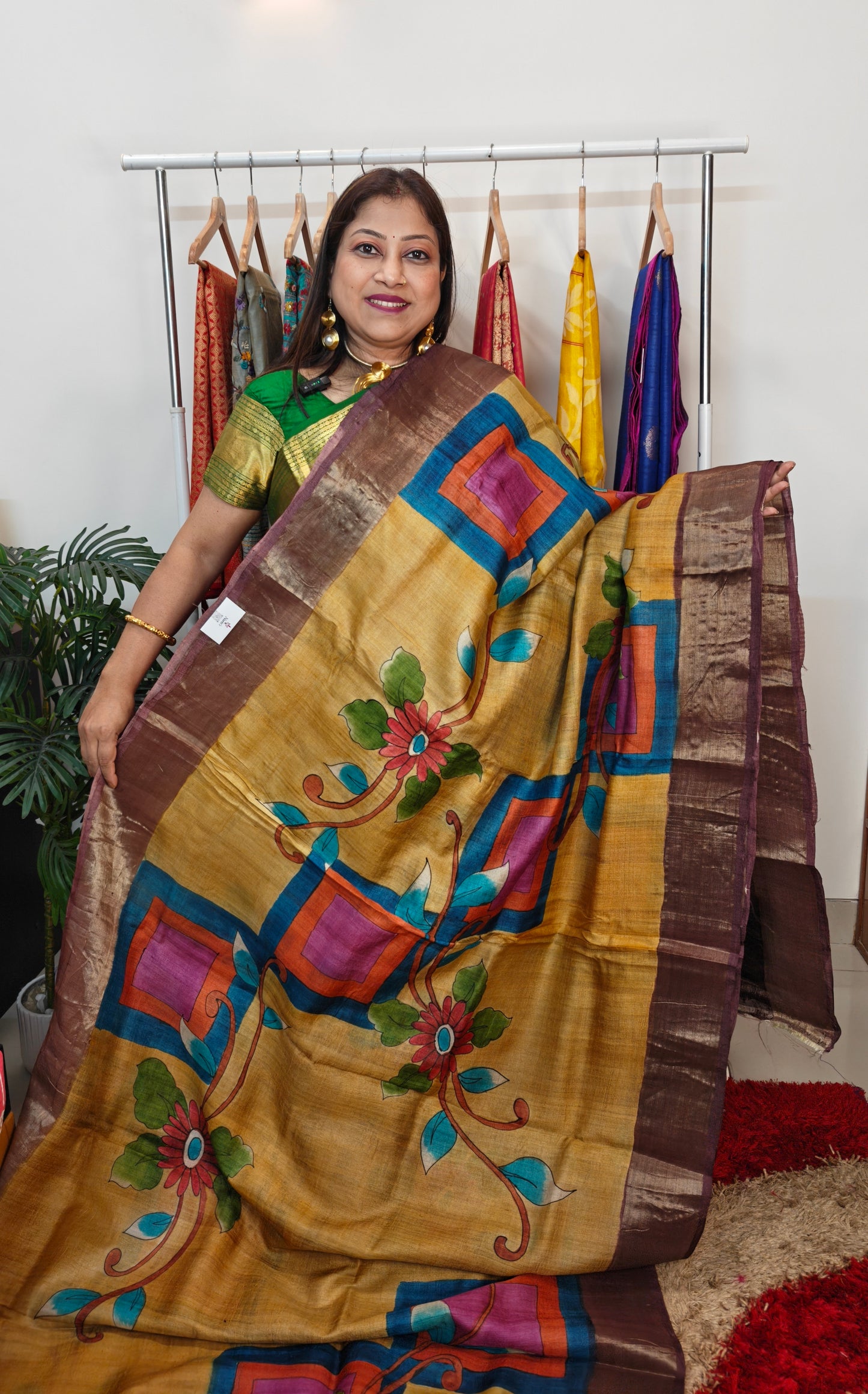 Pure Tussar Silk Hand-painted Saree