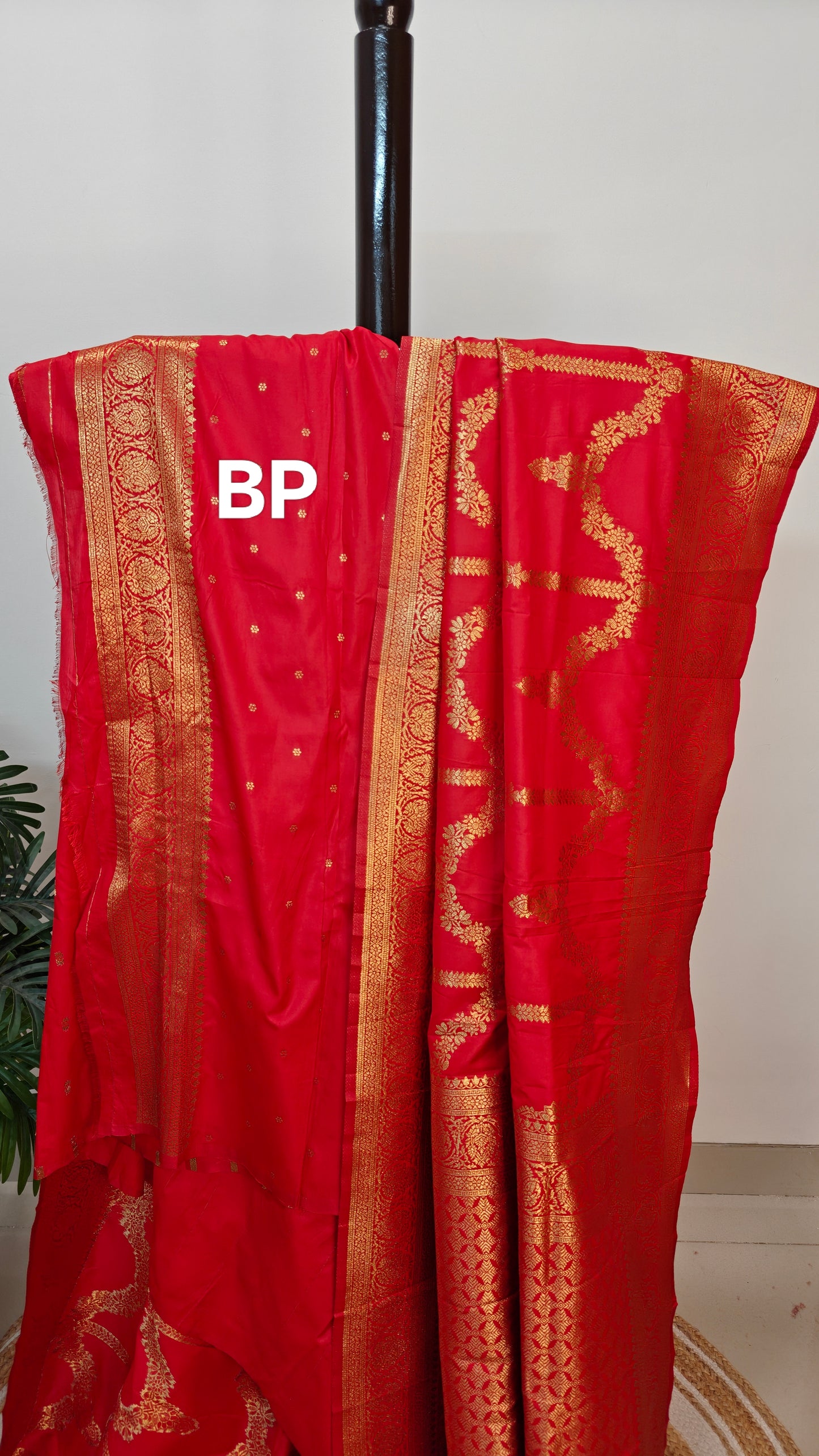 Authentic Semi Benarasi Saree Red Bold Beauty ( worn by Celebrity Debchandrima)