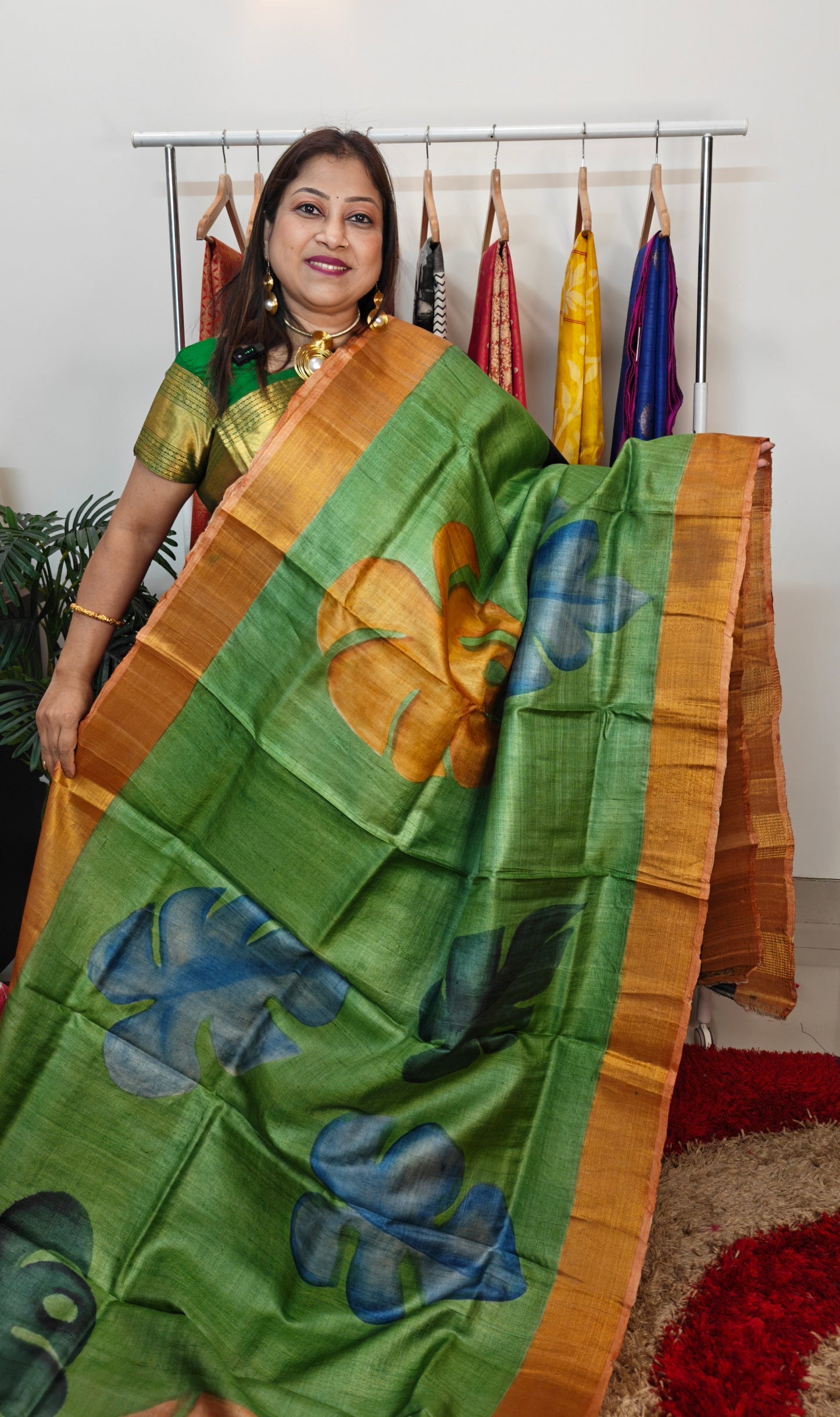Pure Tussar Silk Hand-painted Saree
