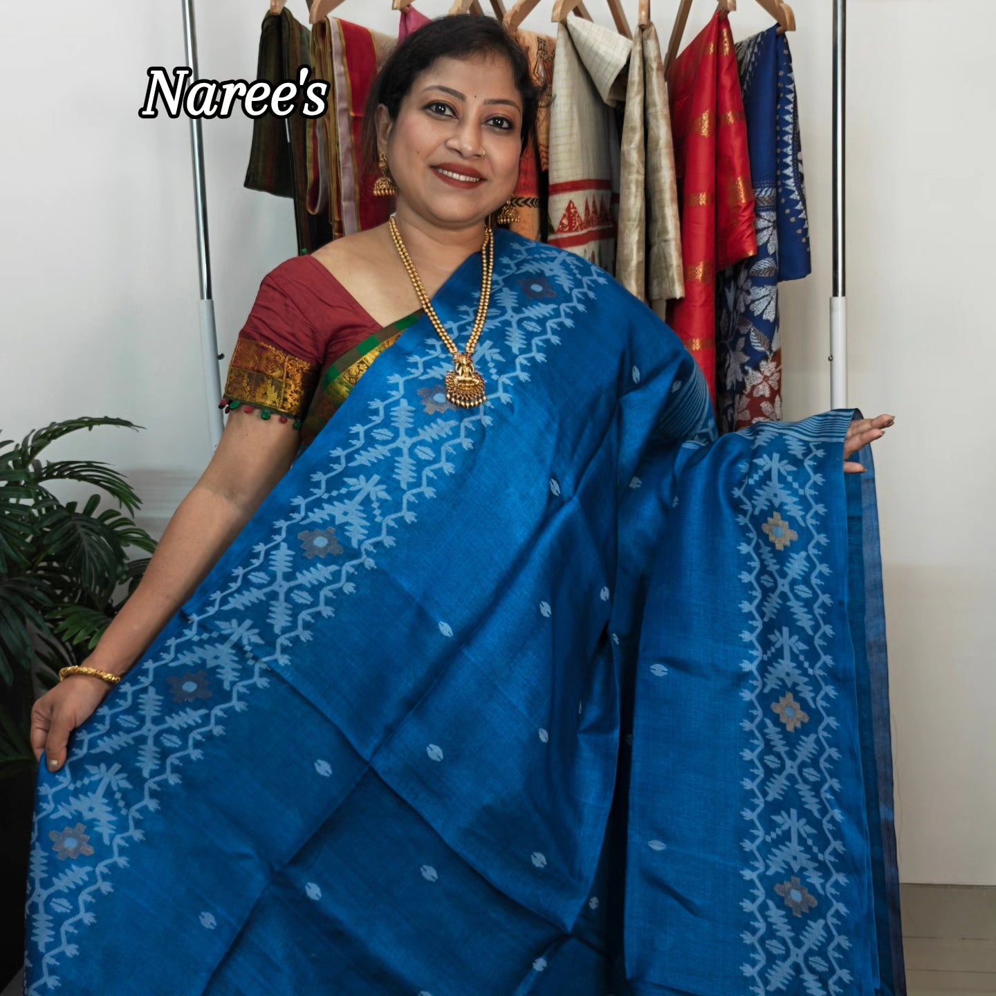 Pure Tussar Jamdani Saree – Karat Weave Elegance