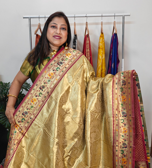 Semi Tissue Paithani Silk saree