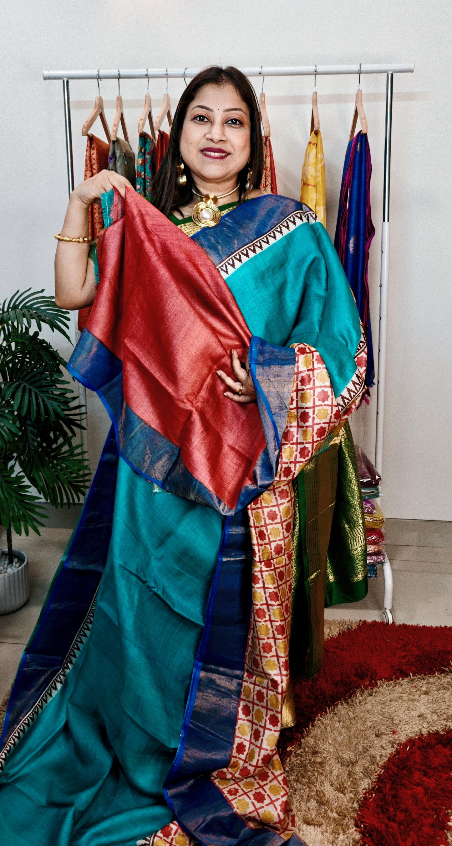Pure Tussar Silk Hand-painted Saree