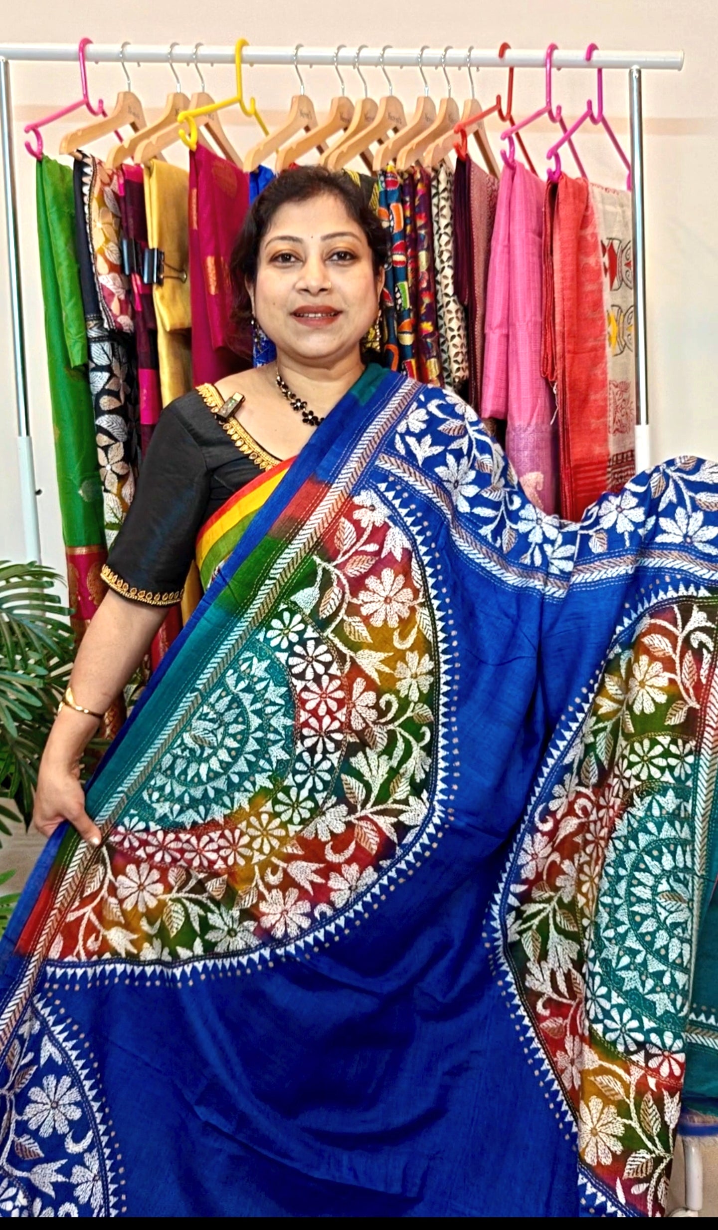 Pure Tussar Kantha Saree – Jewellery motif festive Saree