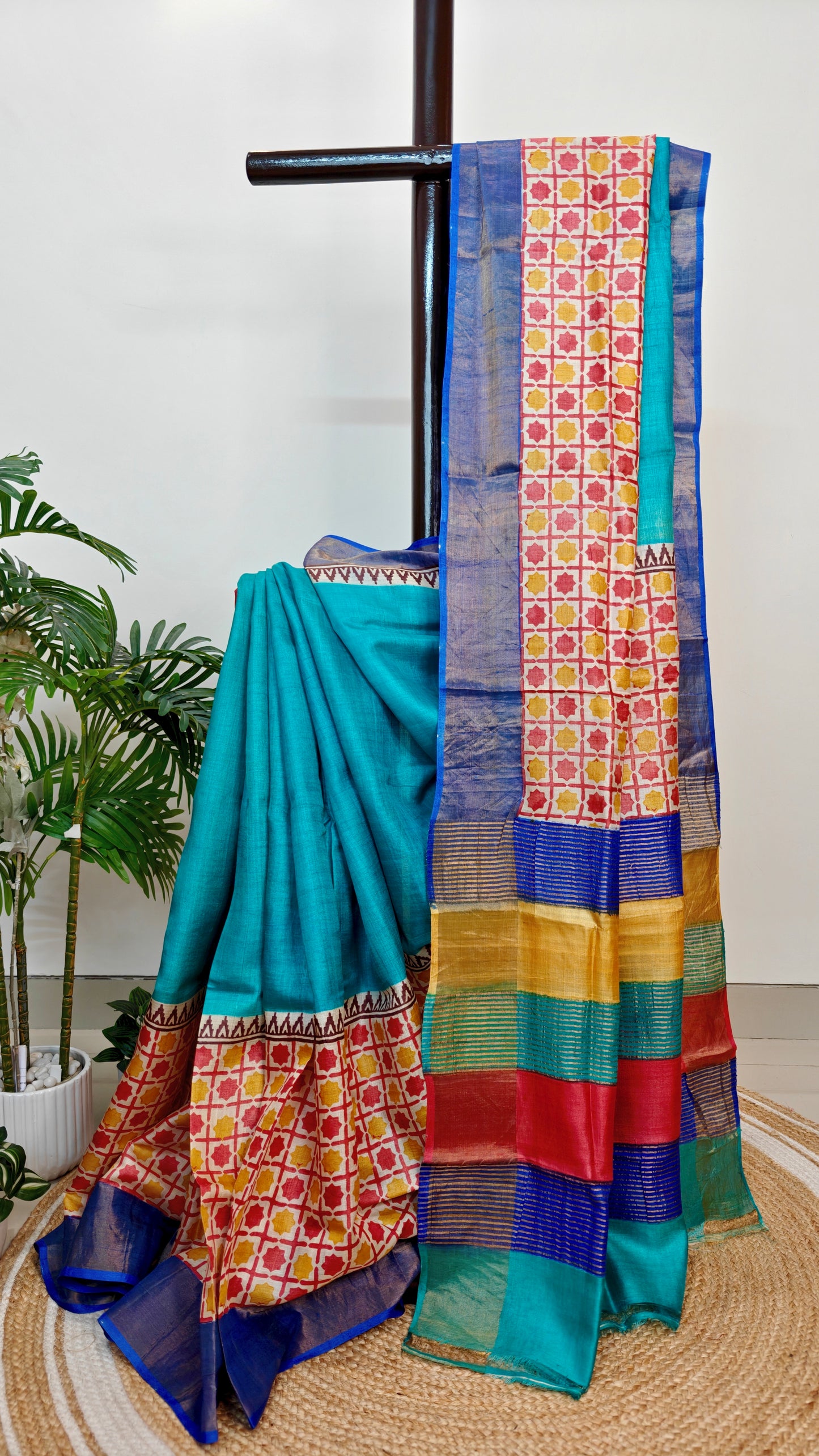 Pure Tussar Silk Hand-painted Saree