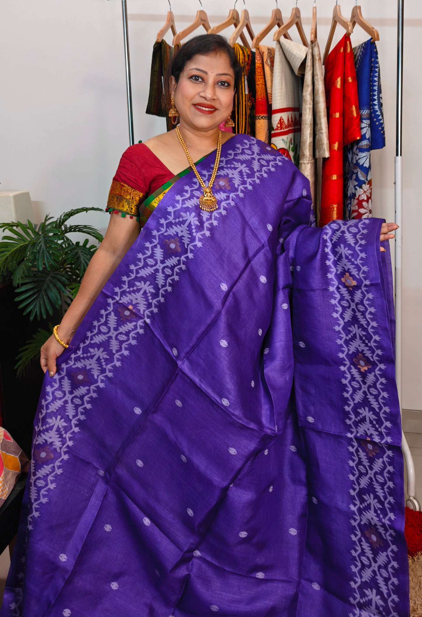 Pure Tussar Jamdani Saree – Karat Weave Elegance