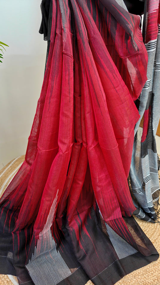 Handloom Saree Woven Temple Border