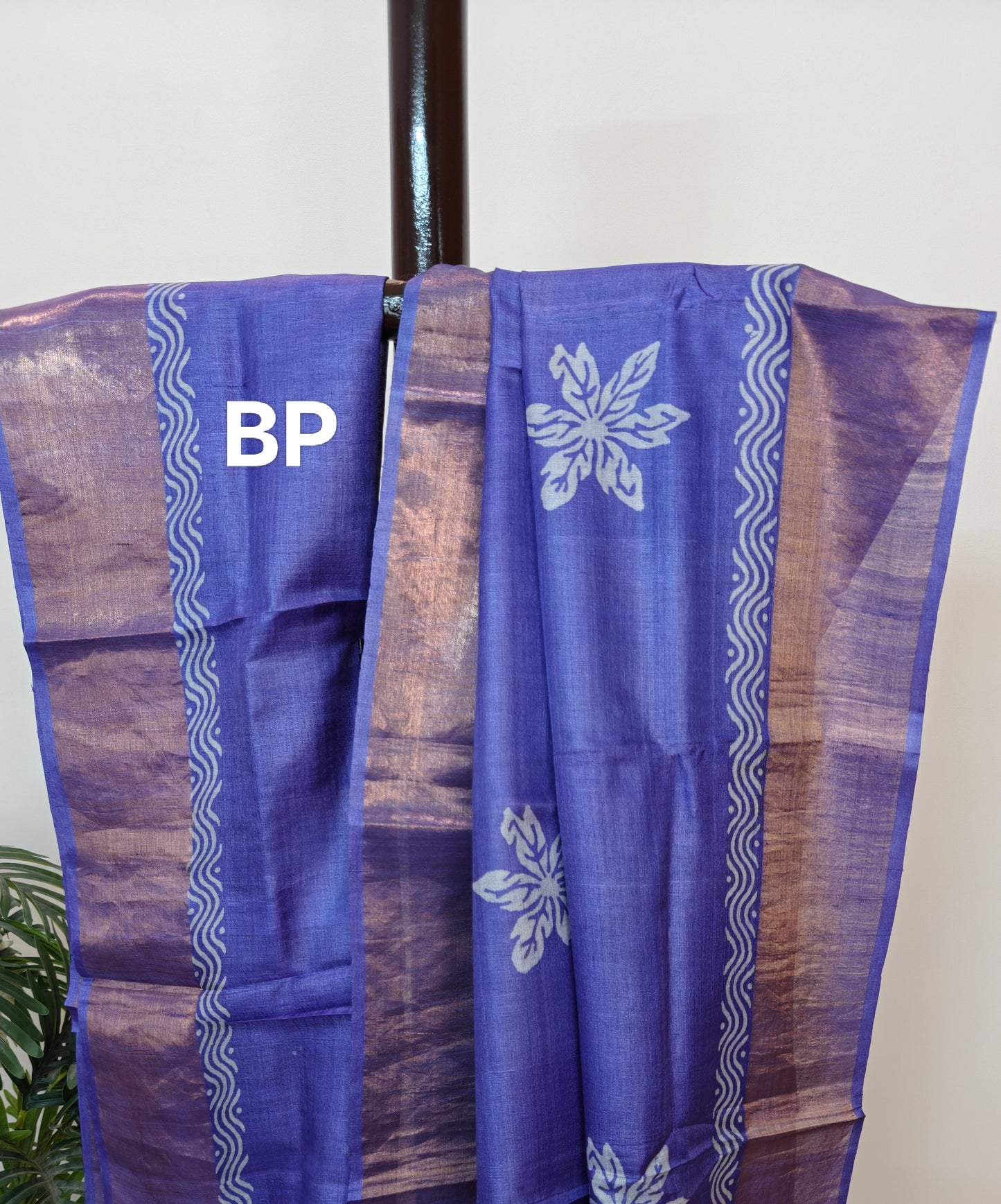 Pure Tussar Silk Hand blocked Saree