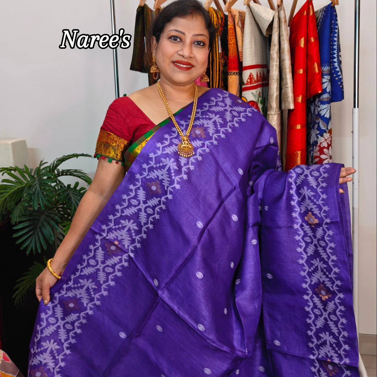 Pure Tussar Jamdani Saree – Karat Weave Elegance