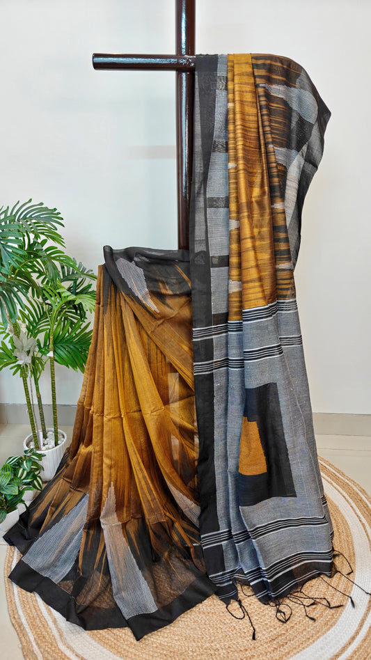 Handloom Saree Woven Temple Border
