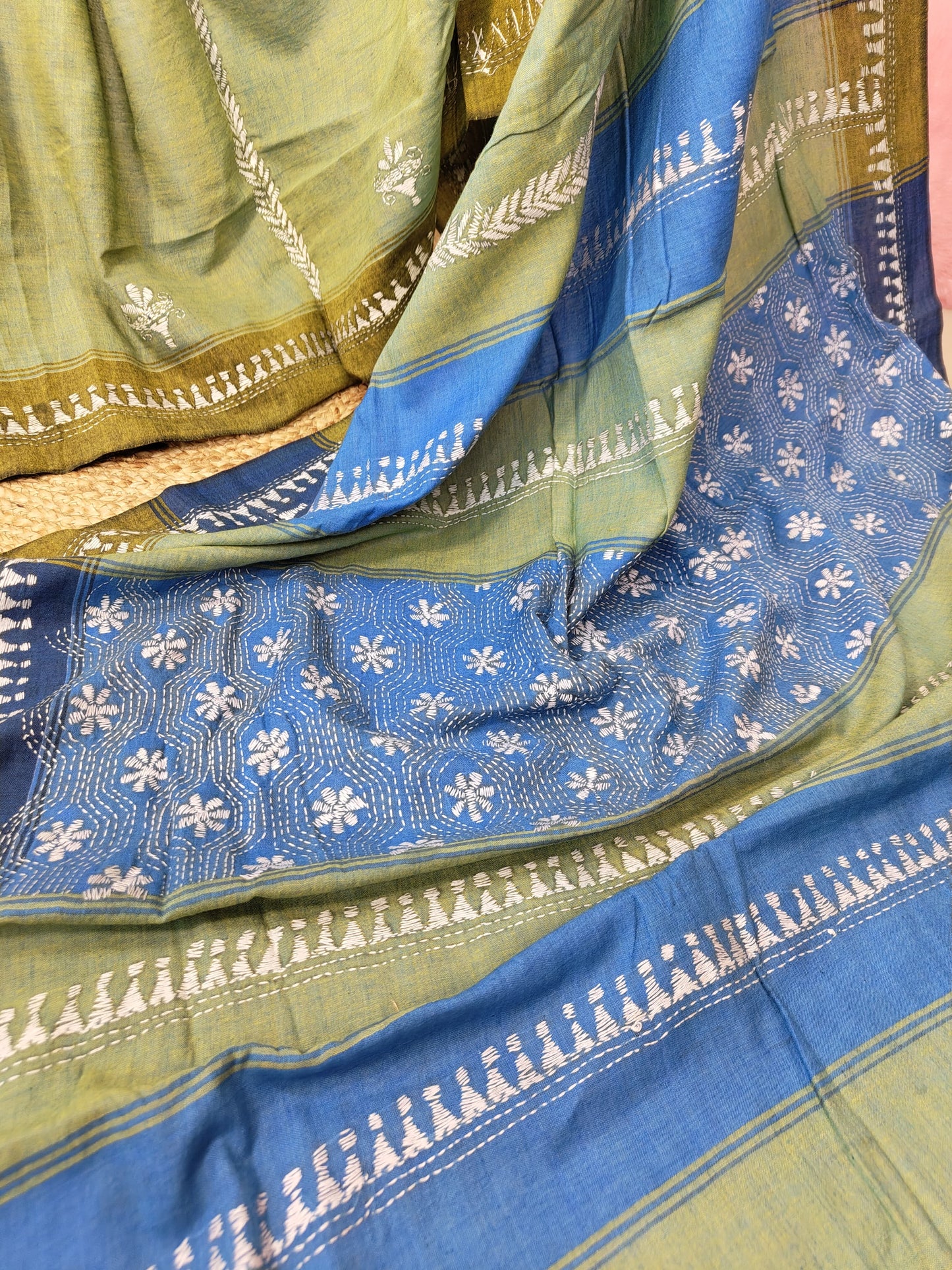 Sold out Pure Khadi Cotton Kantha Saree – A Heritage of Elegance