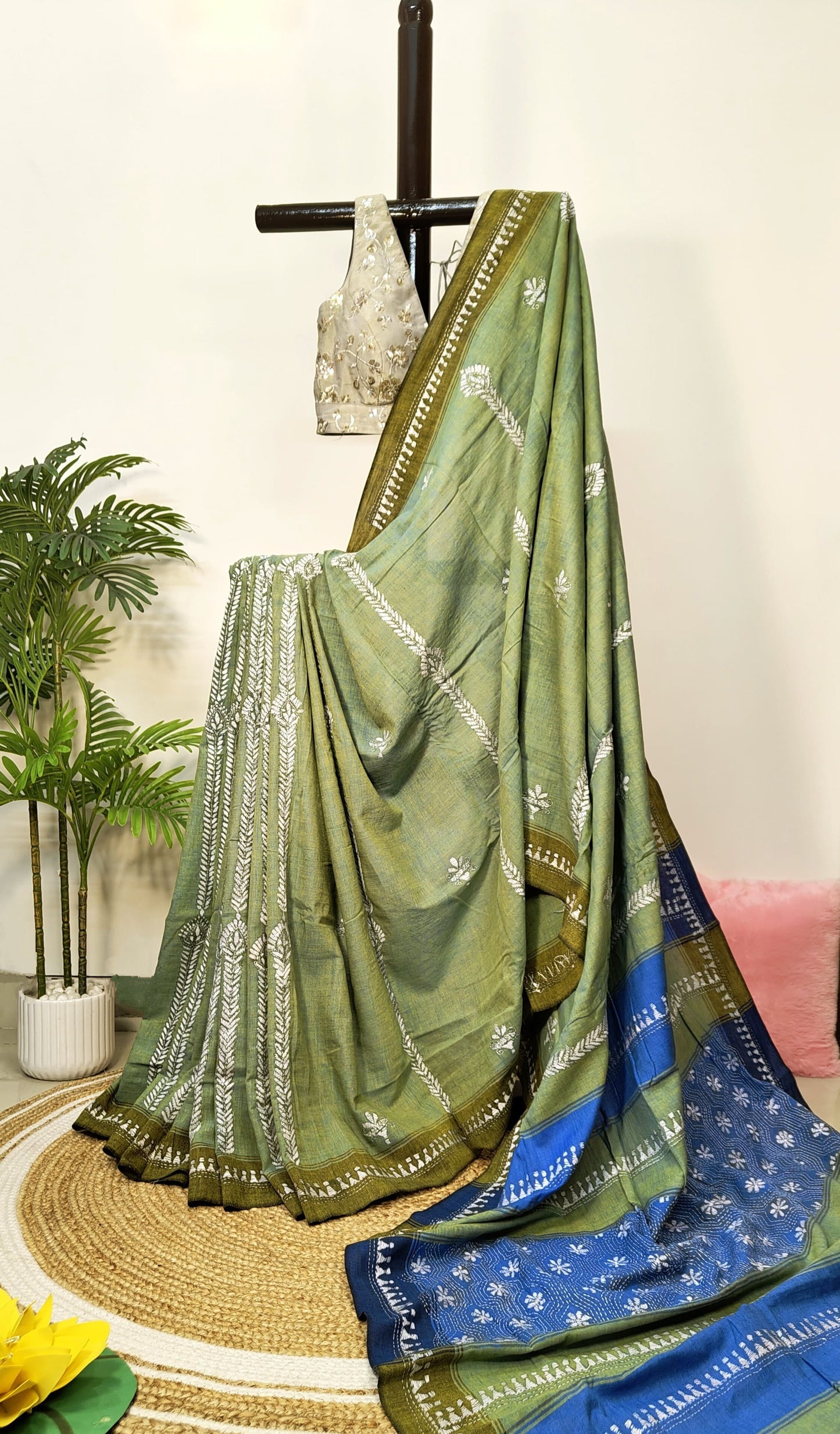 Sold out Pure Khadi Cotton Kantha Saree – A Heritage of Elegance