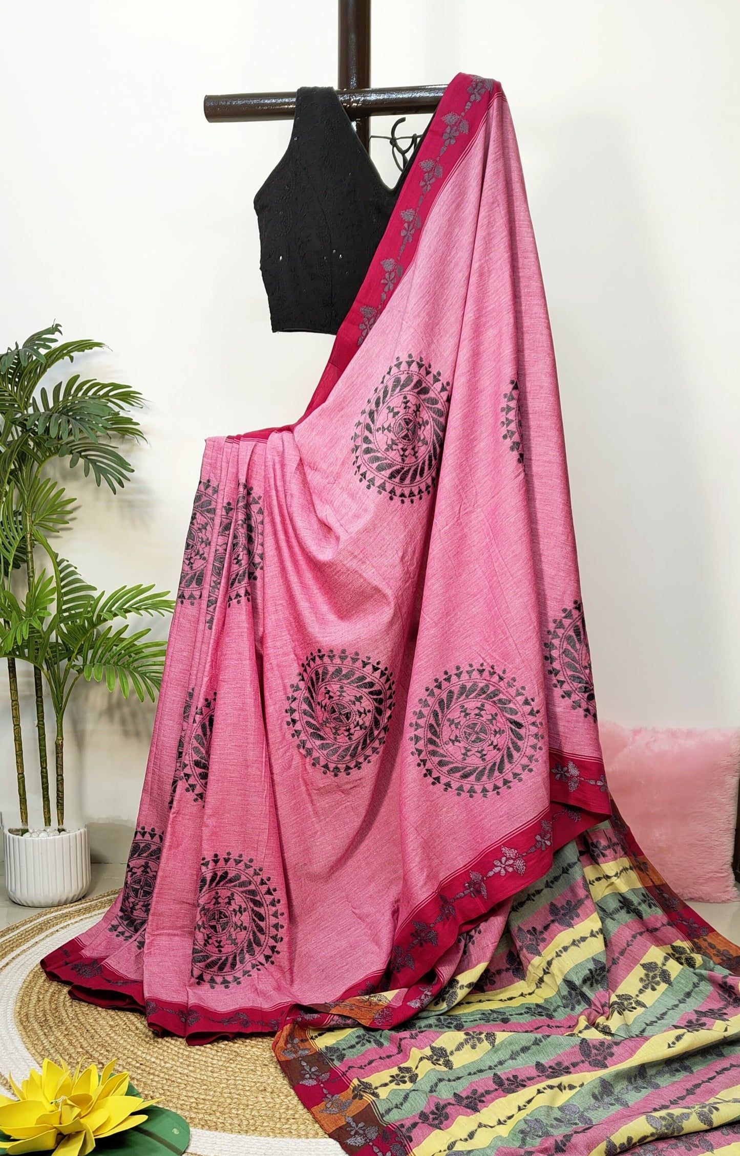 Pure Khadi Cotton kantha Saree-A Circle of Elegance
