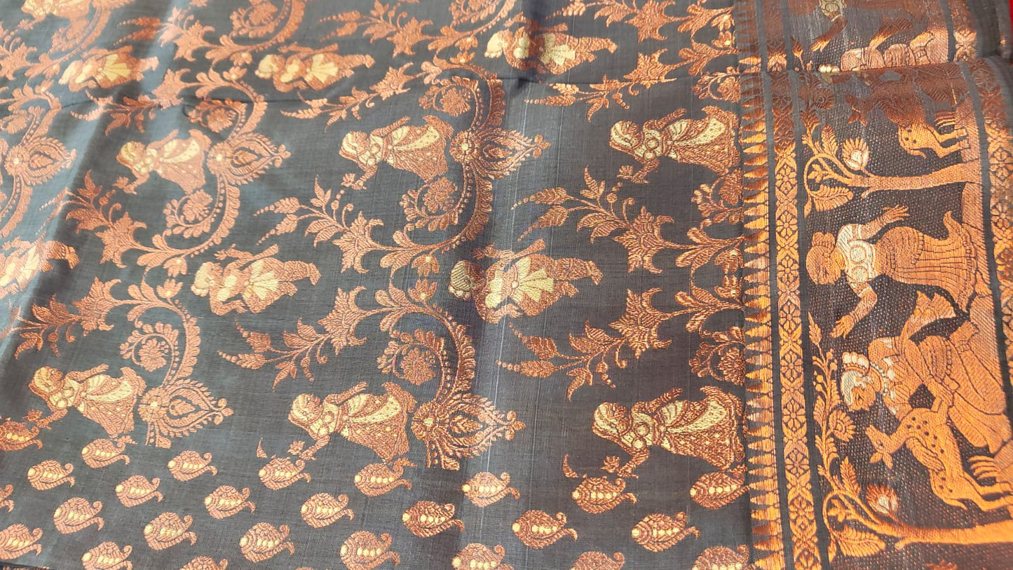 Sold Out Pure Swarnachari 4-Ply Saree, Dual-Tone Authentic – A Tale of Elegance and Tradition-Sold in USA