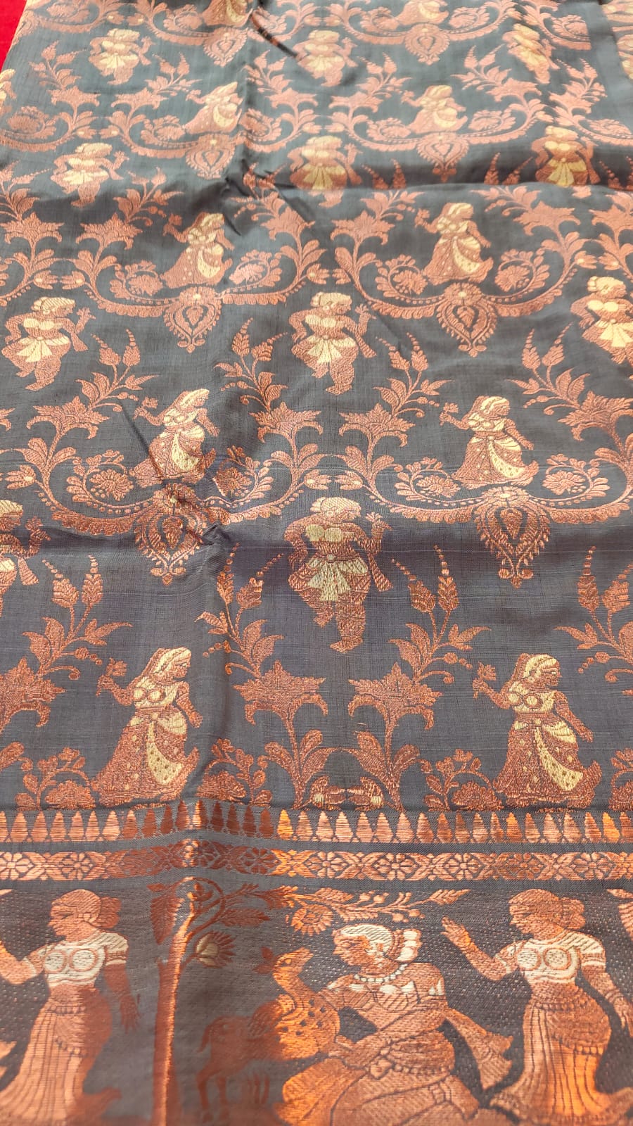 Sold Out Pure Swarnachari 4-Ply Saree, Dual-Tone Authentic – A Tale of Elegance and Tradition-Sold in USA